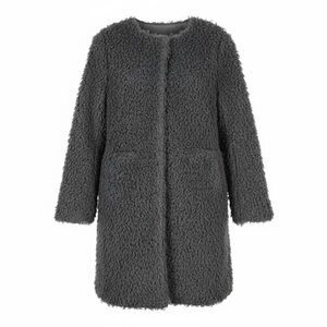 Luii Reversible Faux Fur Coat Women's Gray Textured Coat. Size M. NWT